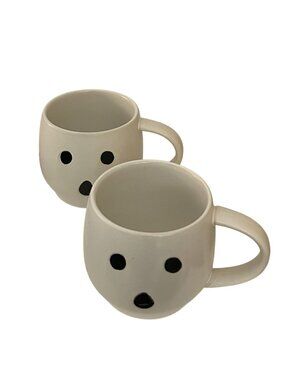 Pottery Barn Ghost Stoneware Mugs Set Of Two 14oz